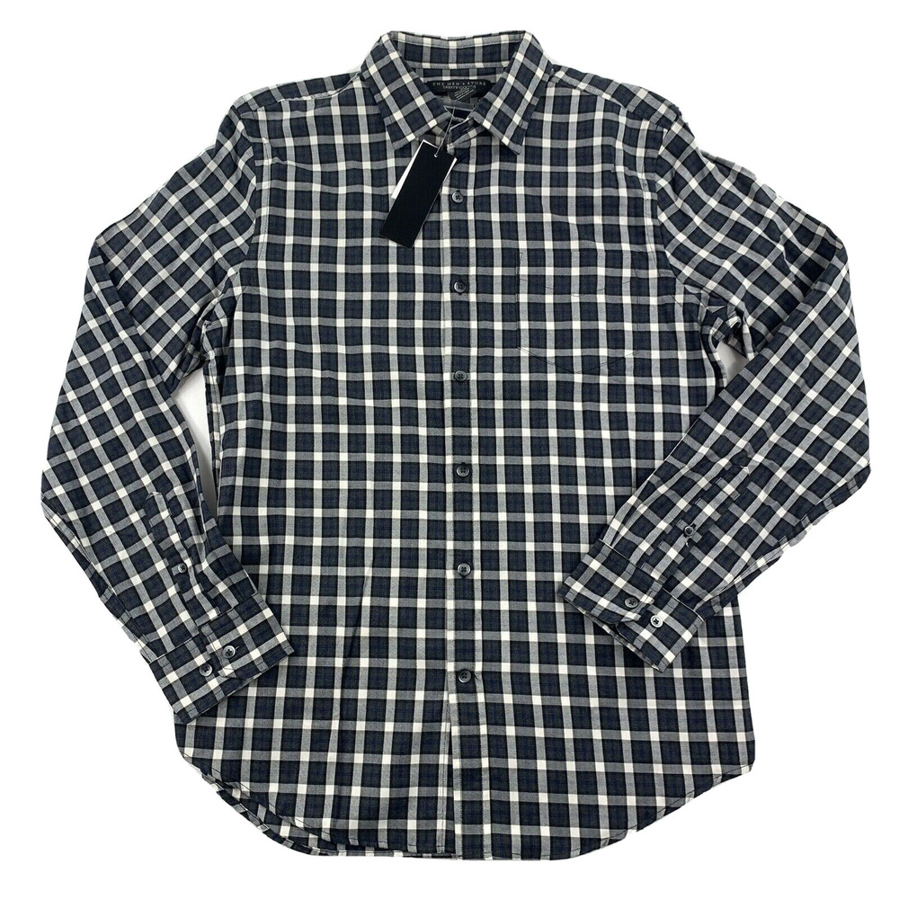 The Men's Store Check Print Classic Fit Dress Shirt XXL The Mens Store